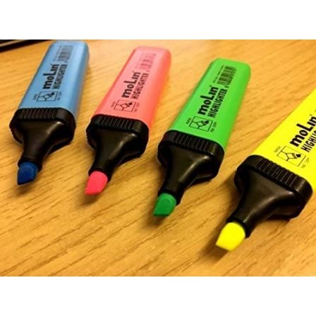 Molin Marcadores Fluorescentes Surtidos de 4 Unidades